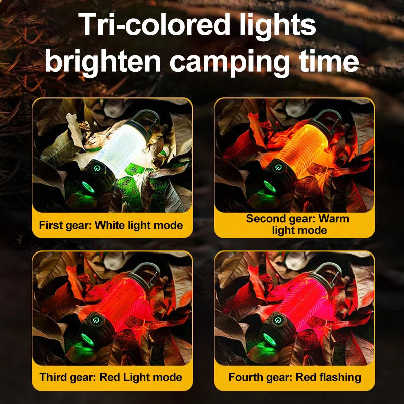 Multi functional outdoor camping light, portable strong light flashlight, rechargeable mini retro camping atmosphere light - Korvel