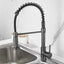 All copper spring faucet, kitchen sink with rotatable pull-out paint, black and gold dots - Korvel