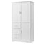 Tall and Wide Storage Cabinet with Doors for Bathroom/Office, Three Drawers, White - Korvel