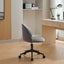 Velvet fabric office chair, mid back adjustable rotating computer chair, black legs, cushioned office chair with wheels - Korvel