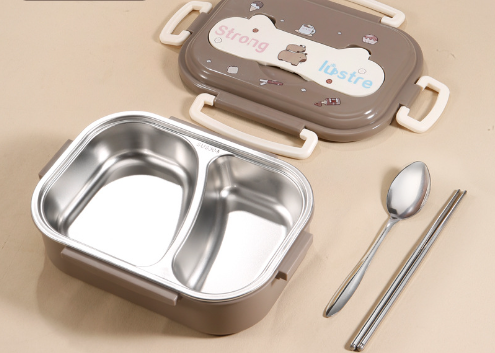 Food grade 304 stainless steel insulation compartment lunch box lunch box - Korvel