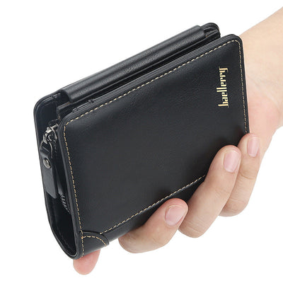 Cartera con cremallera corta para hombres - Elegante y funcional