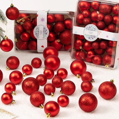 Christmas 3/4/5CM Christmas Ball Decoration Pendant 42pcs Color Box Christmas Tree Ornament Decoration Props - Korvel