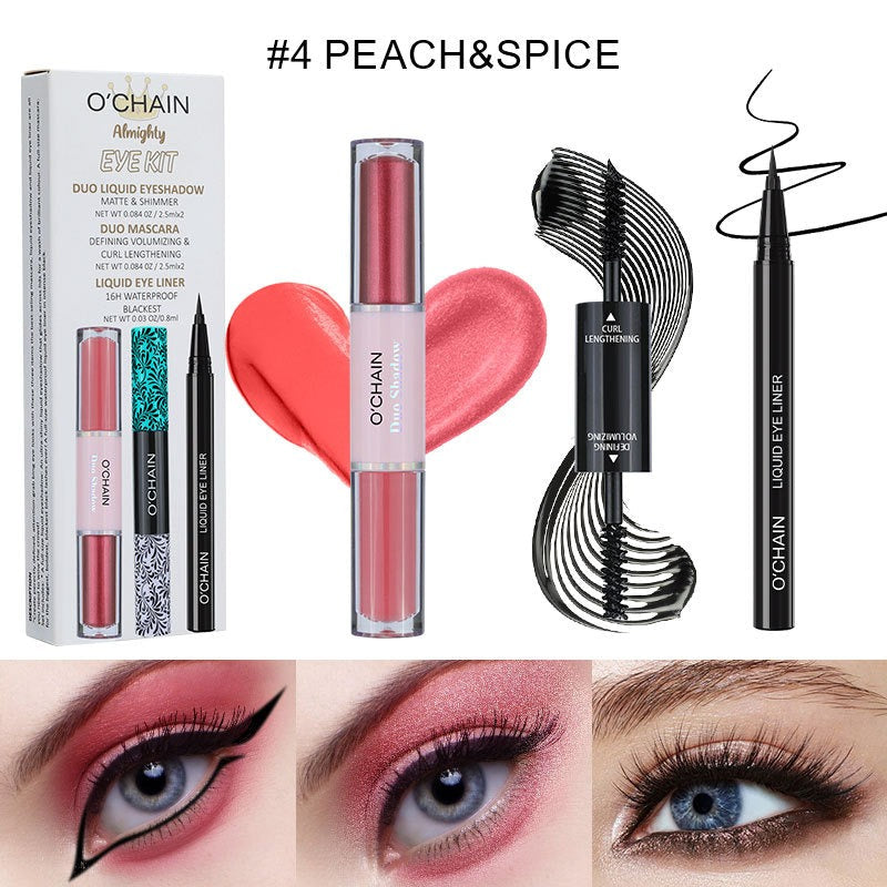 Ensemble Cosmétique Premium O'CHAI : Mascara, Eyeliner et Fard à Paupières