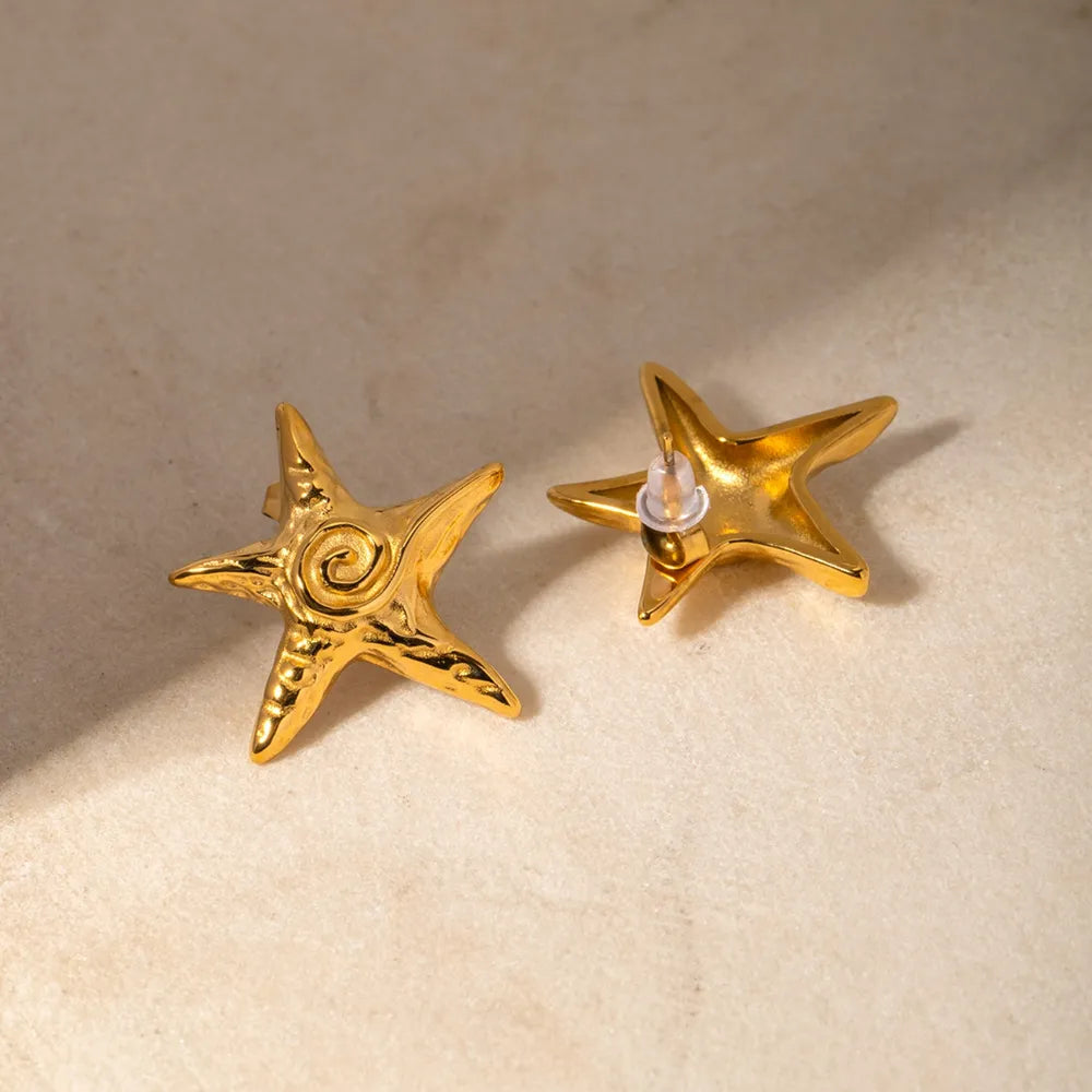 Elegant Stainless Steel Star Shape Earrings