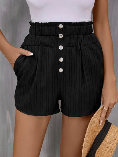 Perfee Pocketed High Waist Shorts - Korvel