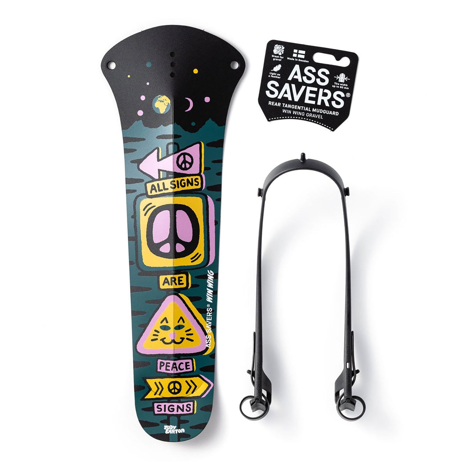 Ass Savers Win Wing 2 Gravel Rear Mudguard with Black Wishbone Technology - Korvel