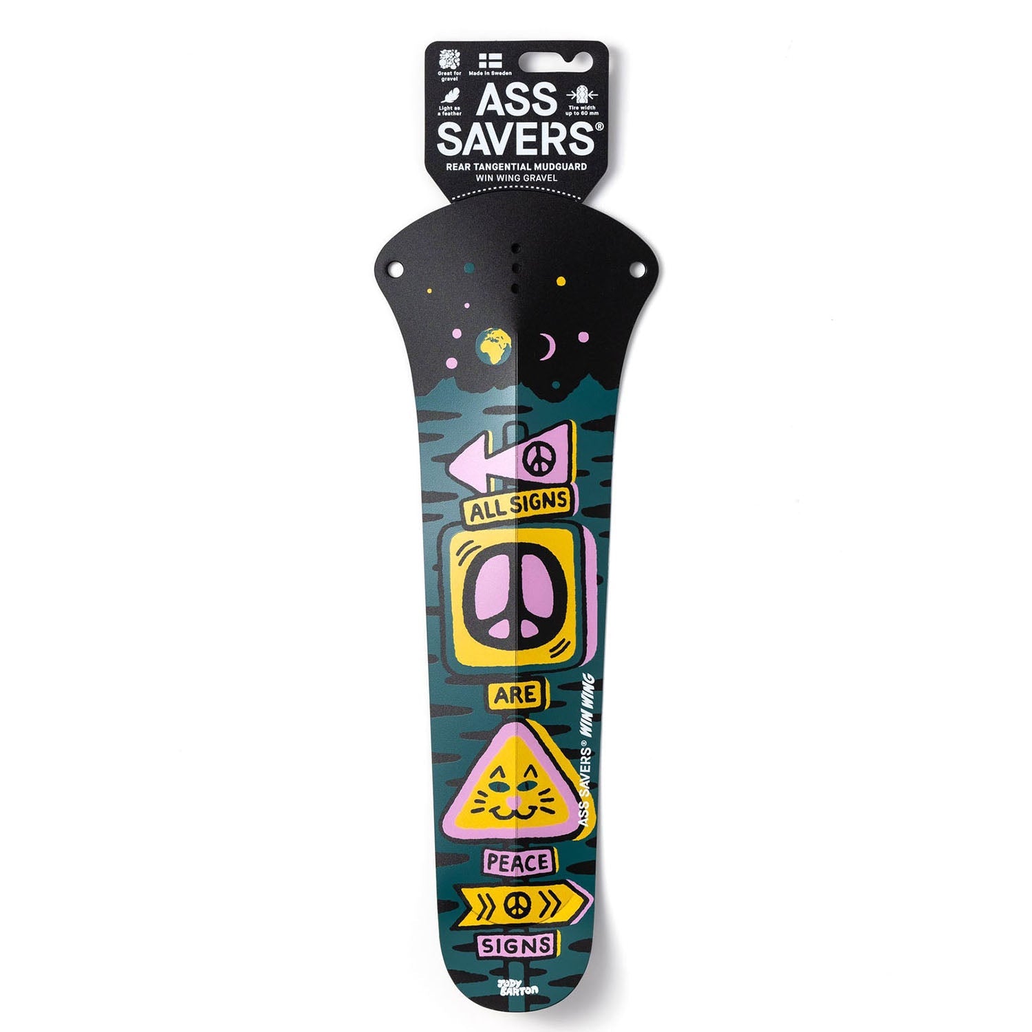 Ass Savers Win Wing 2 Gravel Rear Mudguard with Black Wishbone Technology - Korvel