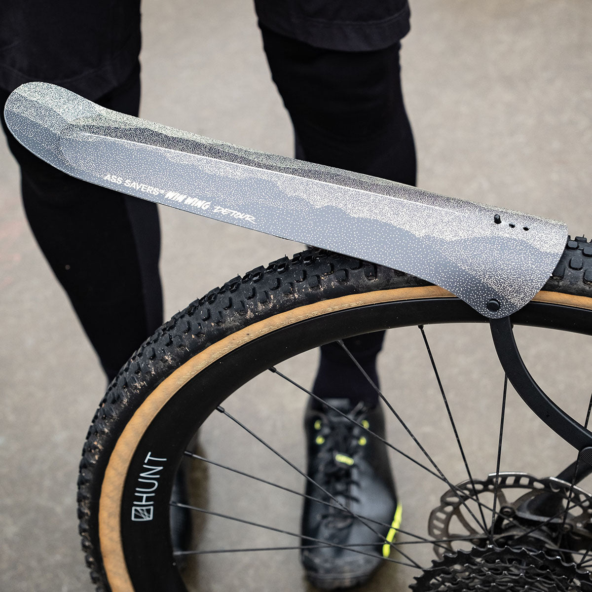 Ass Savers Win Wing 2 Gravel Rear Mudguard with Black Wishbone Technology - Korvel