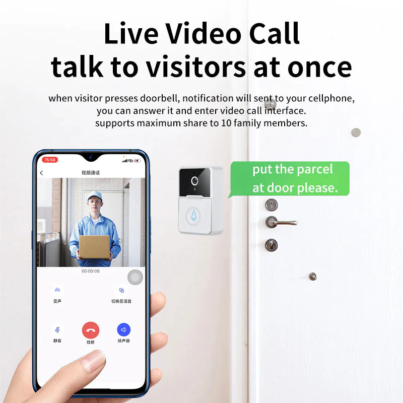 Wireless Smart WiFi Doorbell with Video Intercom