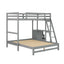 Twin over Full Bunk Bed with Built-in Desk and Three Drawers Grey - Korvel