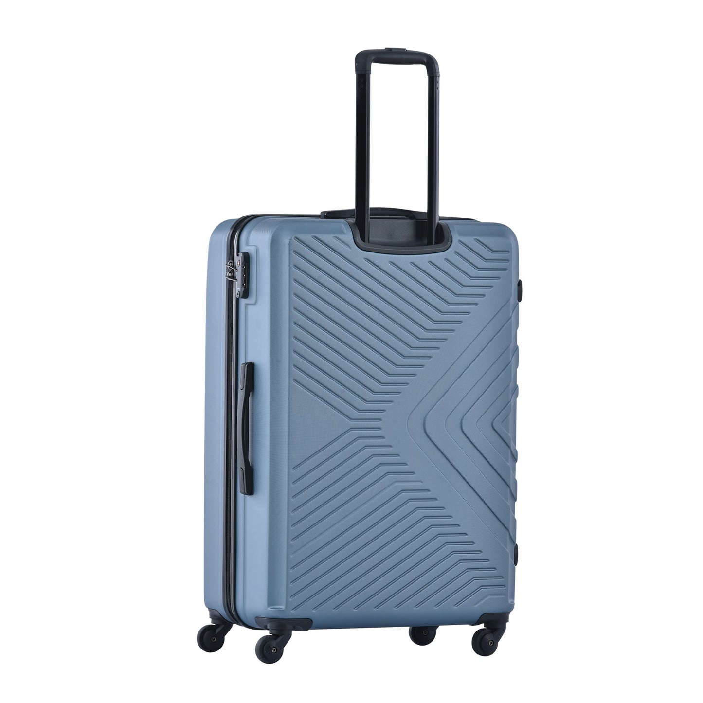 3 Piece Lightweight Luggage Set with Spinner Wheels - Blue