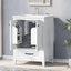 24" Bathroom Vanity with Sink, Bathroom Vanity Cabinet with One Drawer and Doors, Solid Wood and MDF, White - Korvel