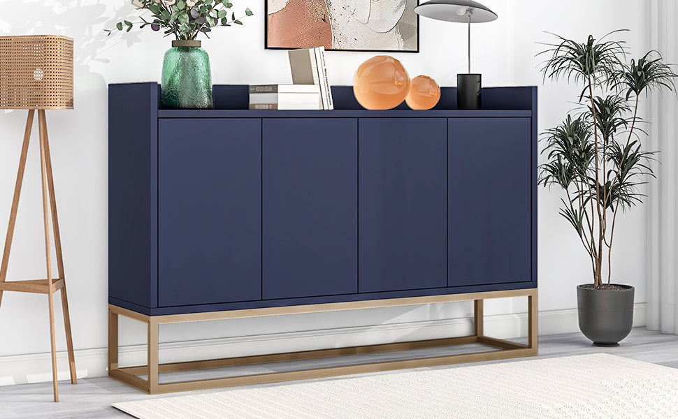 TREXM Modern Sideboard Elegant Buffet Cabinet with Large Storage Space for Dining Room, Entryway (Navy) - Korvel