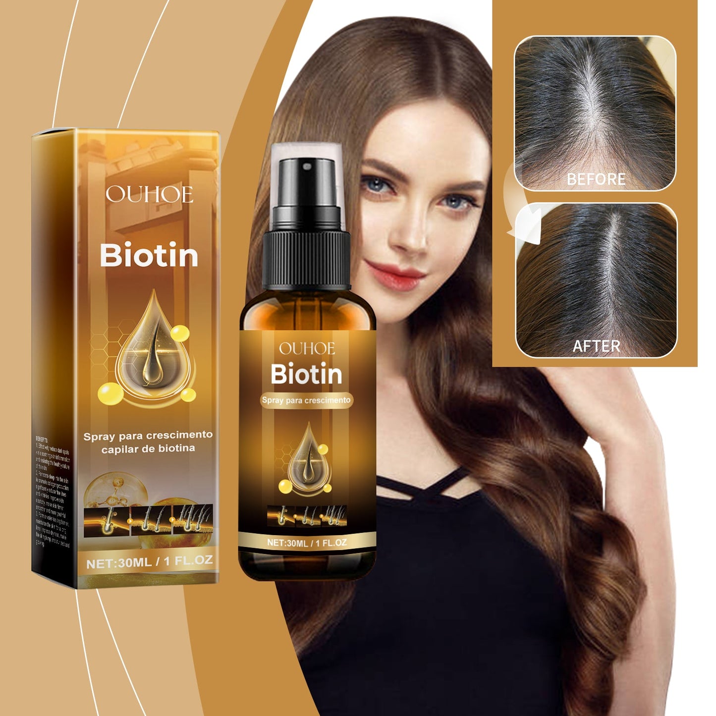 Spray Nutritivo para el Cuero Cabelludo y el Cuidado del Cabello