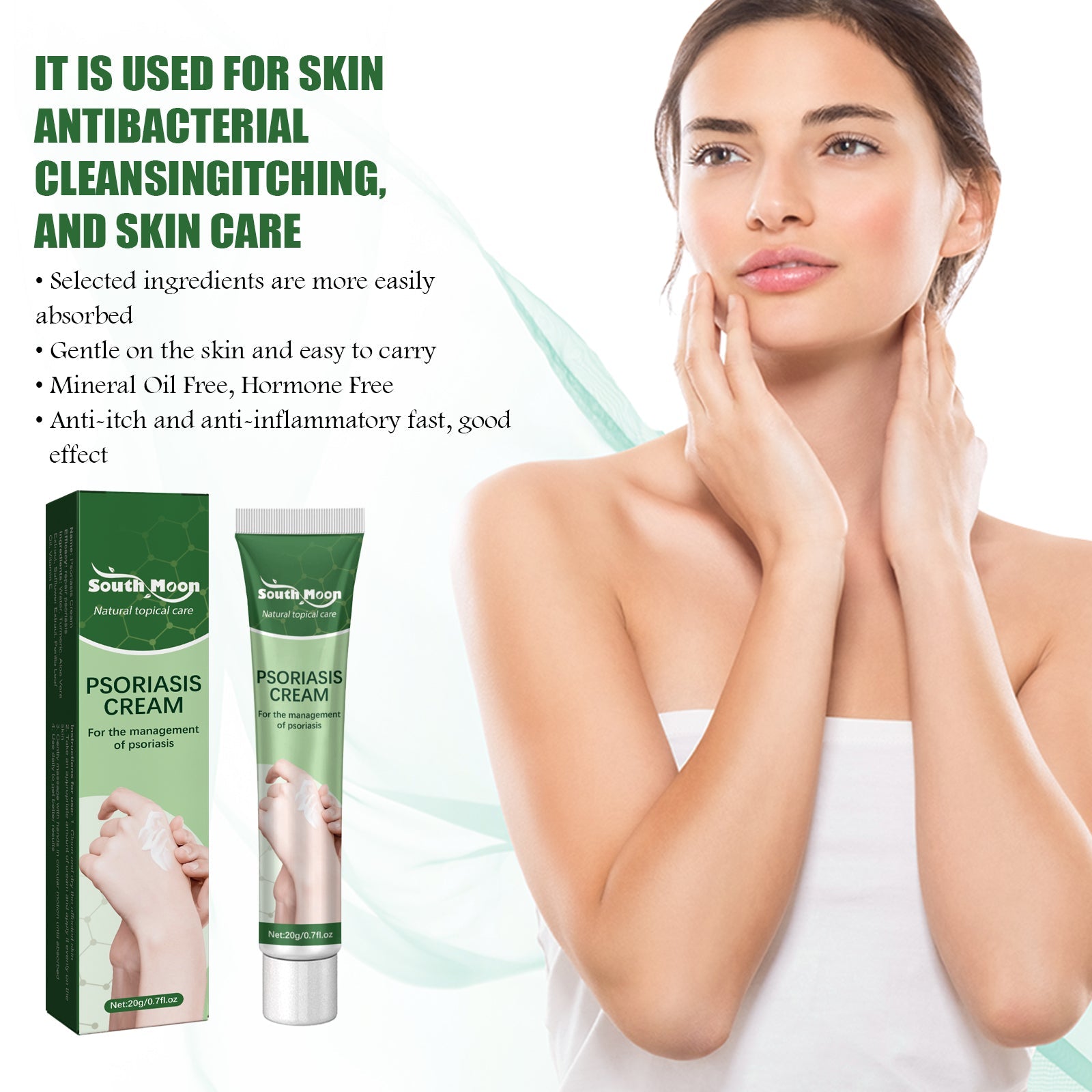 Psoriasis Cream, Relieve Itchy Skin Of Hands And Feet Skin Moss Body Skin Care Cream - Korvel
