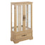 Light colored glass cabinet with adjustable glass frame, including cabinet light bulbs OAK with 2 doors and 1 drawer - Korvel