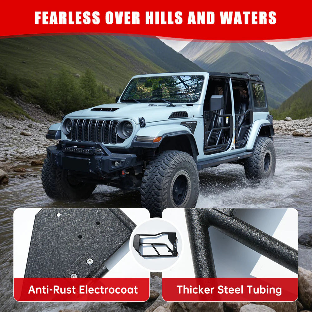Portes Tubulaires Jeep Premium pour Wrangler JL & Gladiator JT (2018-2024)