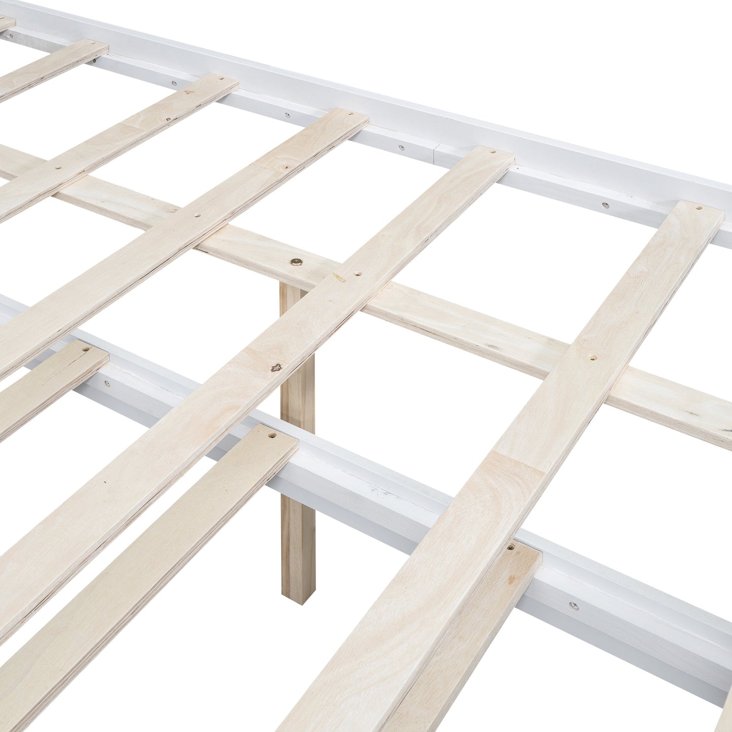Full Size Platform Bed with Storage LED Headboard  Twin Size Trundle and 3 Drawers White - Korvel