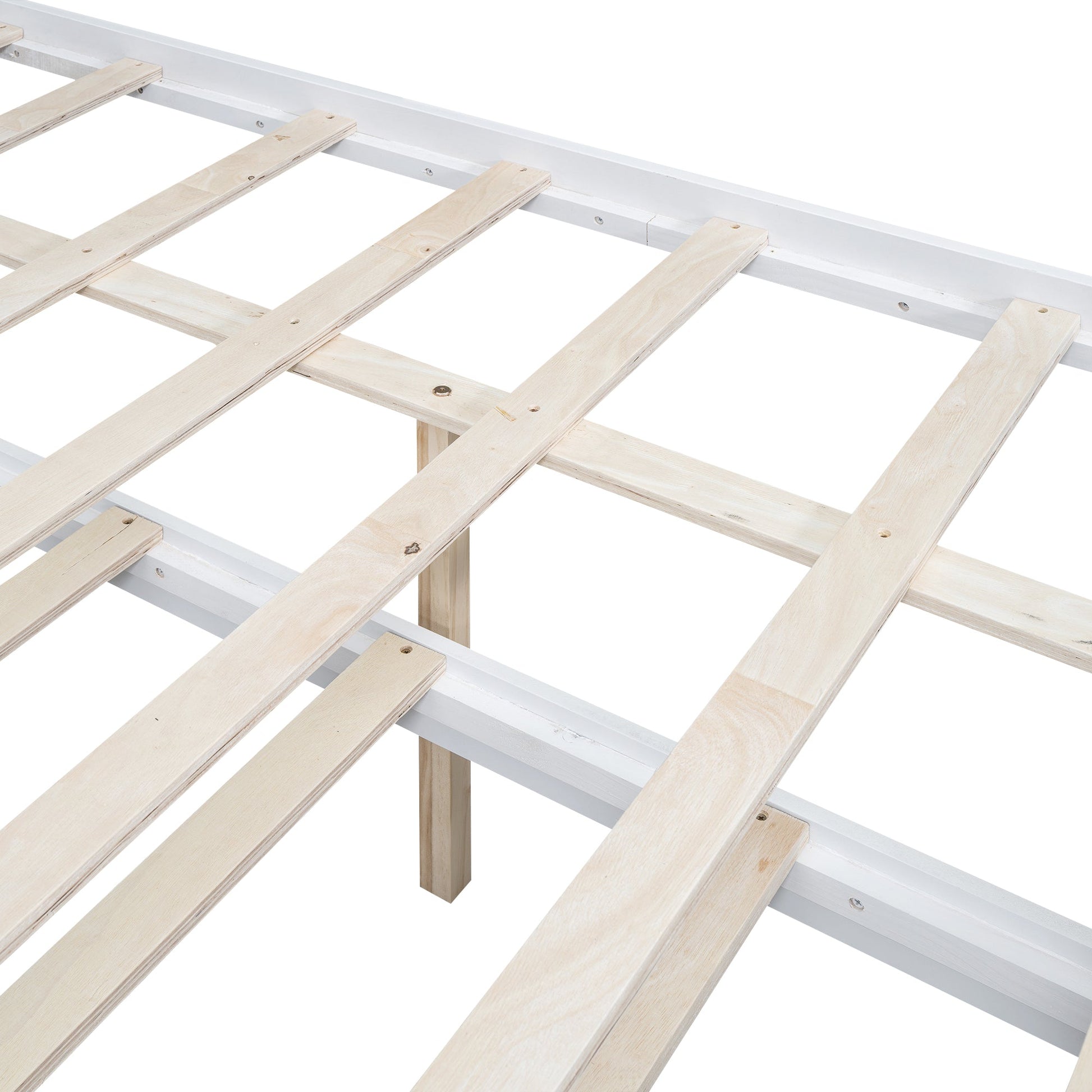 Full Size Platform Bed with Storage LED Headboard  Twin Size Trundle and 3 Drawers White - Korvel