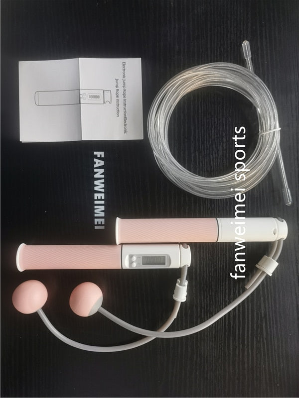 Valentine DAY women lady girl dual use home jump skipping rope Wireless with counter digital smart  keep fit crossfit weighted - Korvel