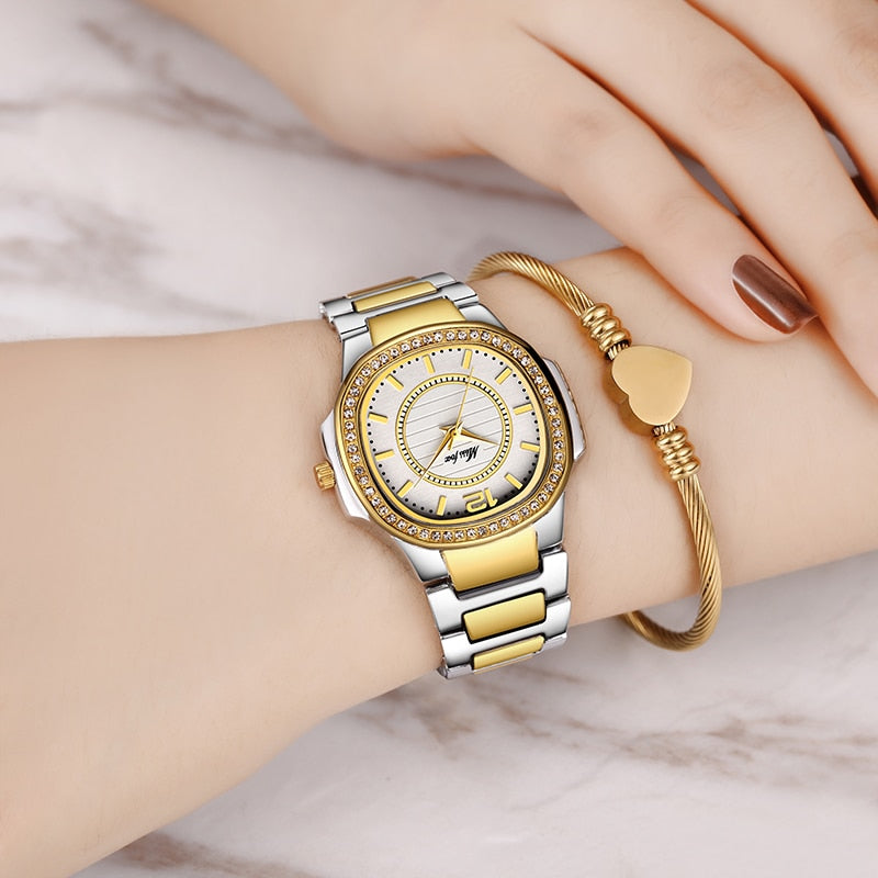 Missfox 2549 Women Watches Women Fashion Watch Geneva Designer Ladies Watch Luxury Brand Diamond Quartz Gold Wrist Watch Gifts For Women - Korvel