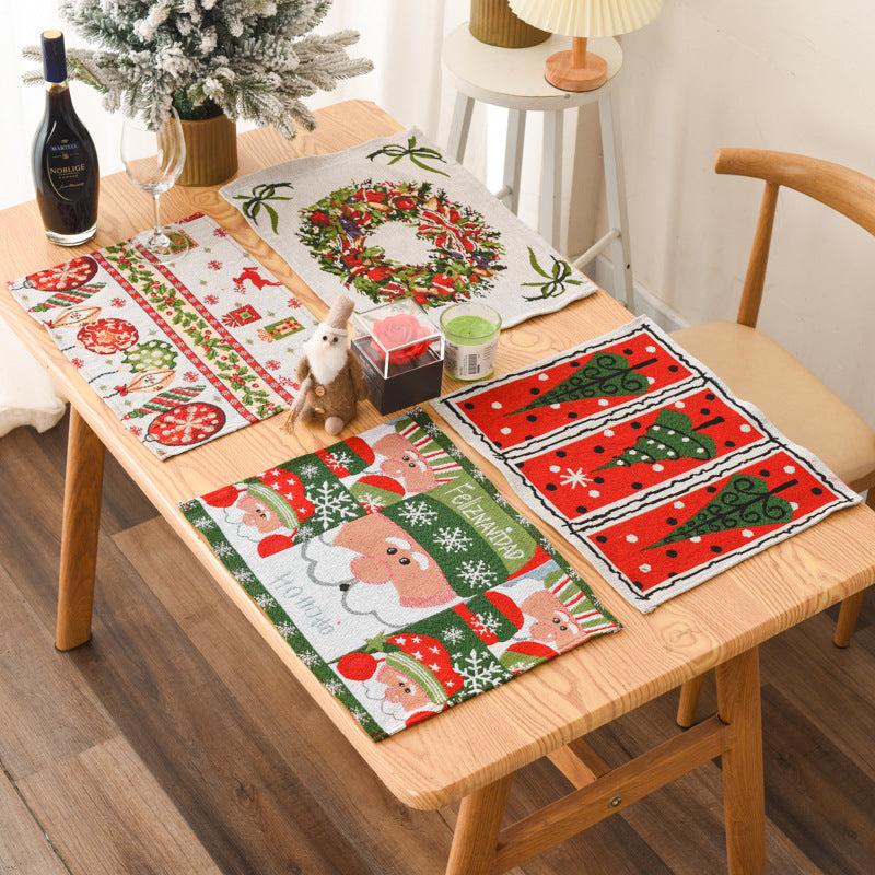 Christmas New Decorative Products Knitted Fabric Meal Mat Creative Knitted Meal Mat Tablecloth Elderly Tree Meal Mat - Korvel