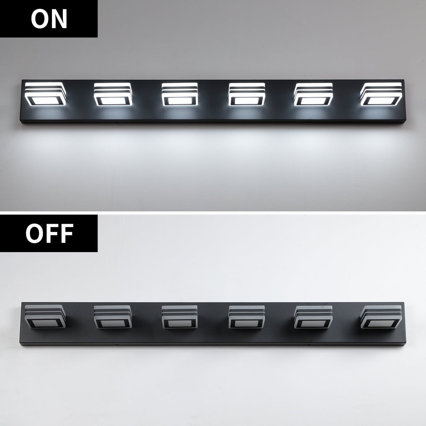 Luces de tocador modernas LED negras - Apliques de baño de 6 luces