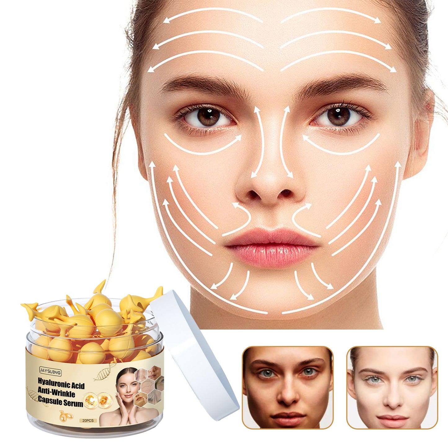Essence de capsule d'acide hyaluronique pour une peau radieuse