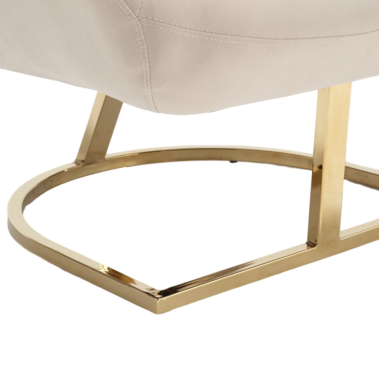 Silla de acento tapizada con botones COOLMORE en beige