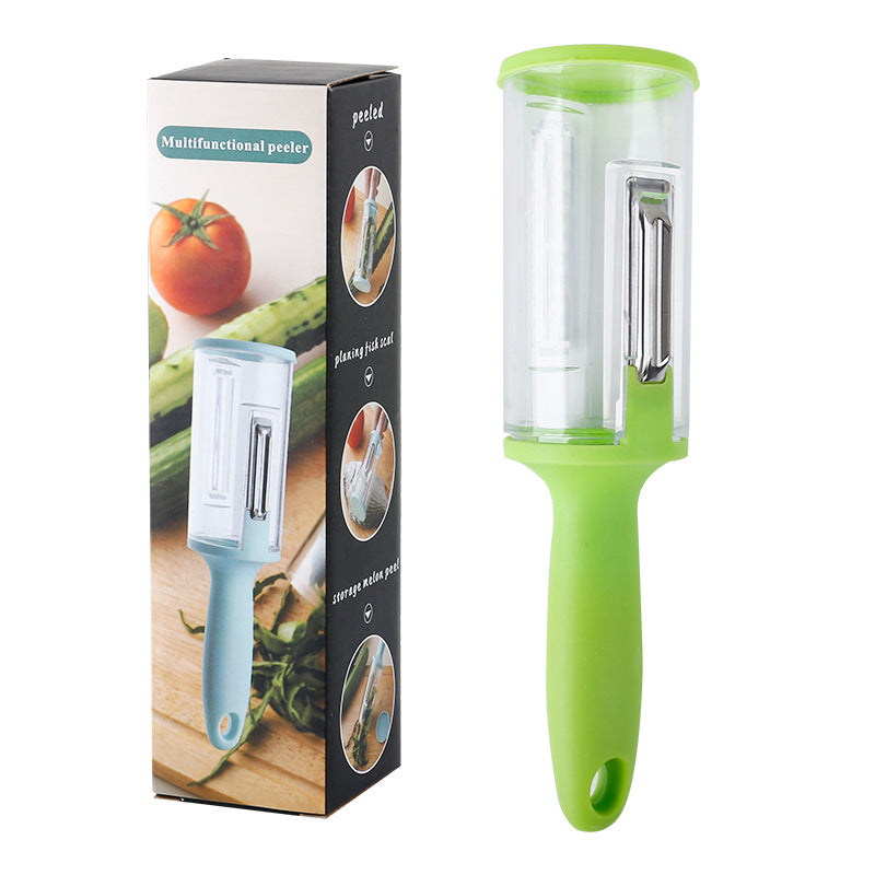 Éplucheur multifonctionnel avec boîte de rangement pour une cuisine sans effort