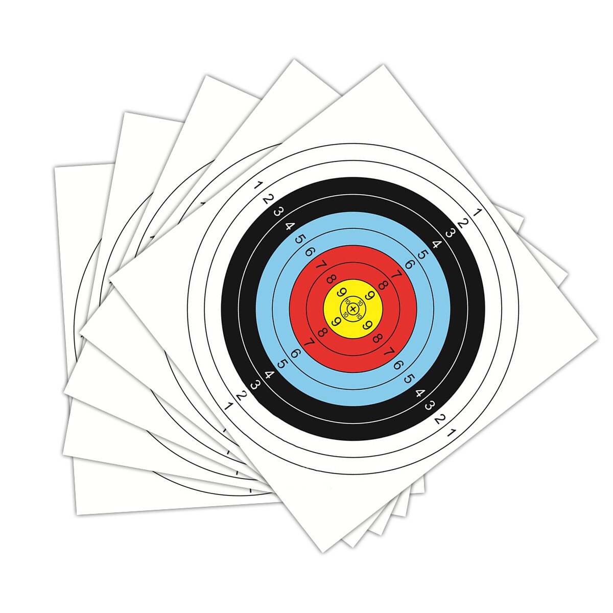 New 30pcs 40*40 cm Archery Shooting Target Paper Bow Hunting Archery Kit Standard Full Ring Single Spot Shooting Training Paper - Korvel