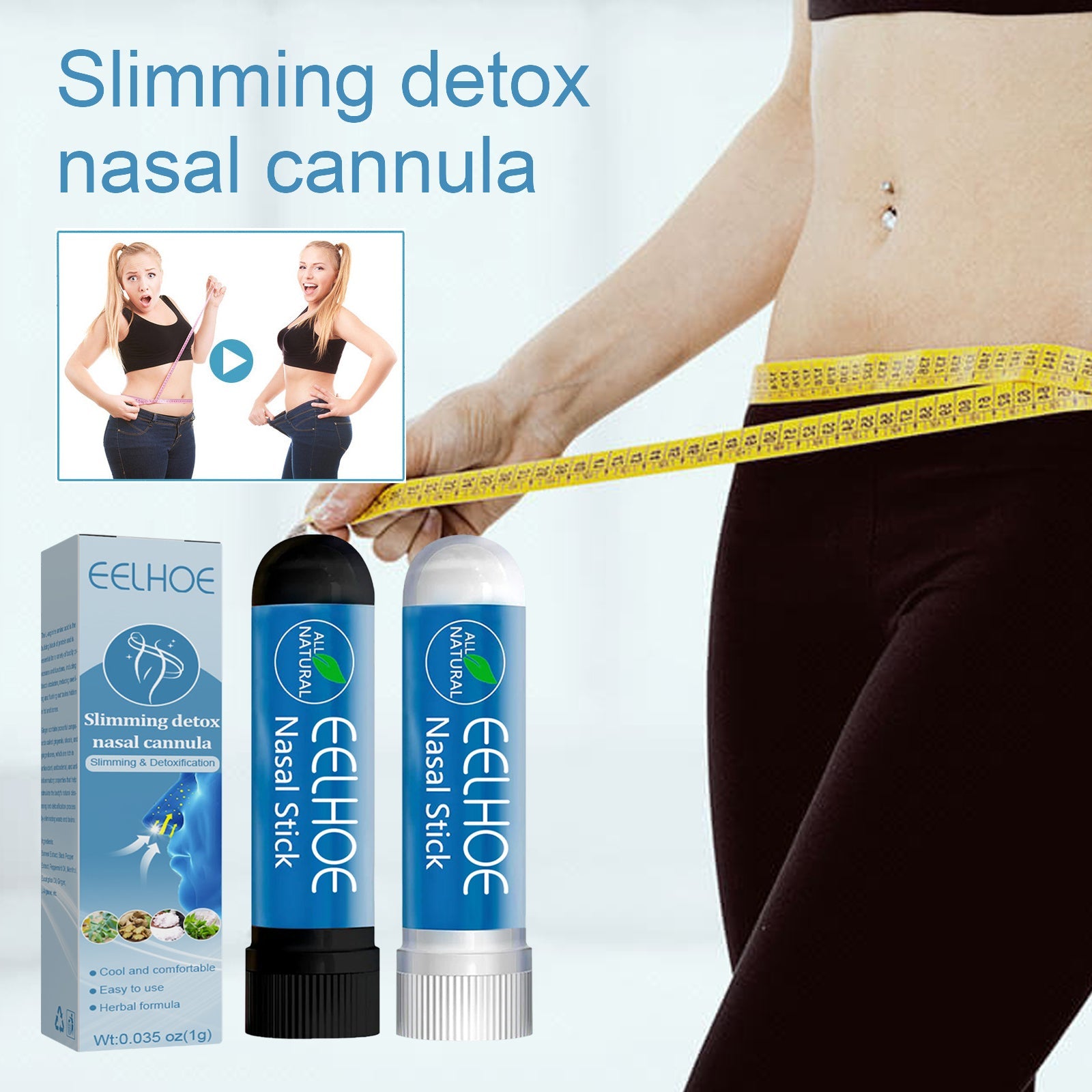 Slimming Nasal Tube Toning Body, Tightening Abdomen, Tightening Thigh Muscles, Refreshing And Refreshing Nasal Tube - Korvel