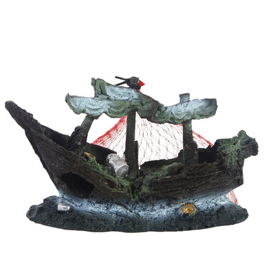 Ship fish tank resin water grass landscape decoration - Korvel