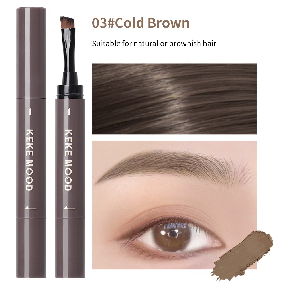 Waterproof Brown Grey Eyebrow Dyeing Cream Pencil Natural Lasting Non-smudge Setting Dye Eye Brow Pen with Brush Makeup Cosmetic - Korvel