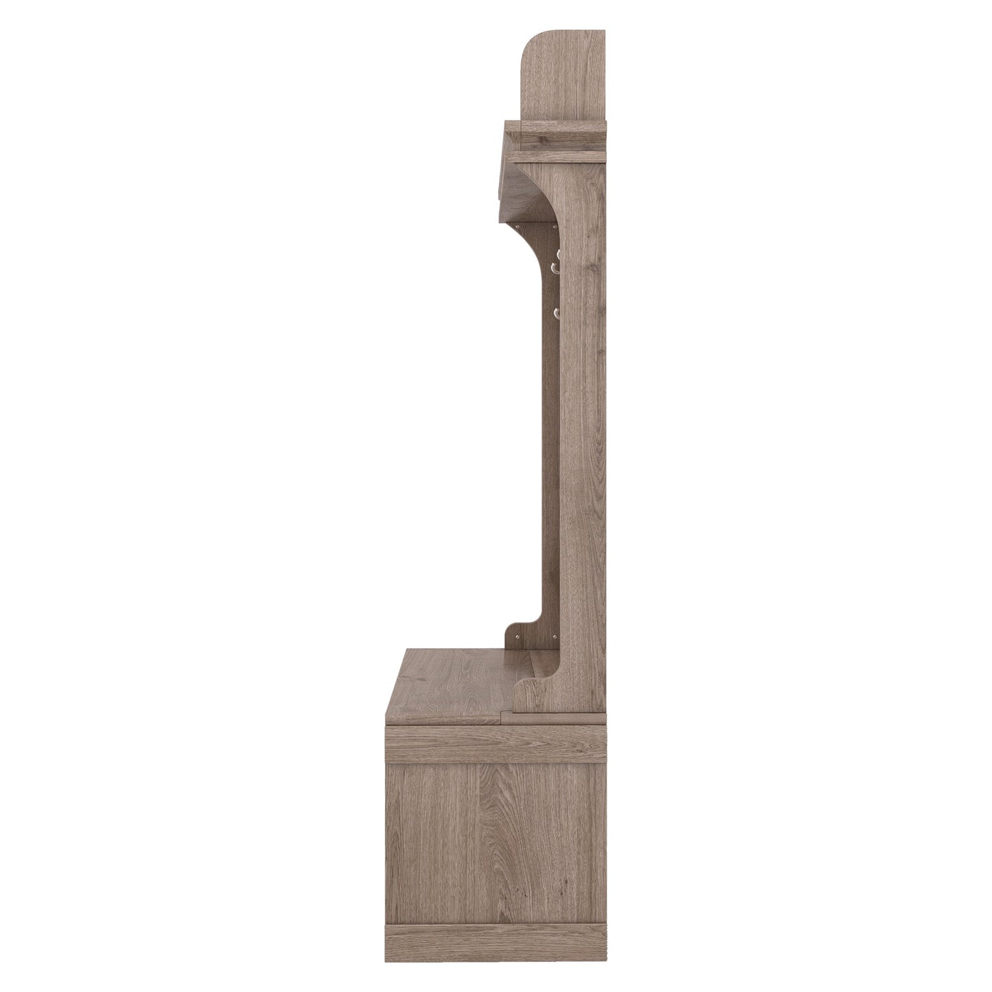 Hall tree with storage desk, entrance desk with drawers and 5 hooks, display rack,Oak - Korvel