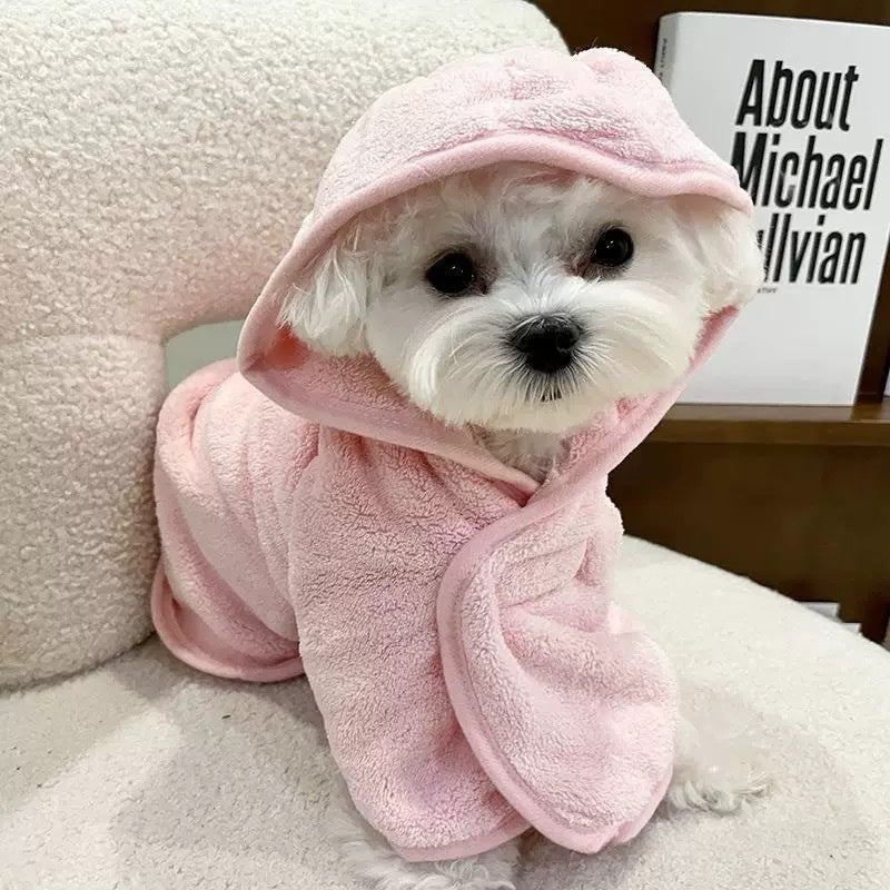 Dogs can wear bathing and drying bathrobes in all seasons bath towels thickened absorbent towels - Korvel