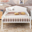 Full Size Wood Platform Bed with House-shaped Headboard, LED and Built-in Storage, White - Korvel