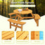 6-Person Circular Outdoor Wooden Picnic Table for Patio, Backyard, Garden, DIY w/ 3 Built-in Benches, 1720lb Capacity - Natural - Korvel