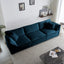 Mid-Century Modern Couch 3-Seater Sofa with 2 Armrest Pillows and 3 Toss Pillows, Couch for Living Room Blue Chenille - Korvel