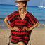 Tassel Openwork Striped V-Neck Cover Up - Korvel