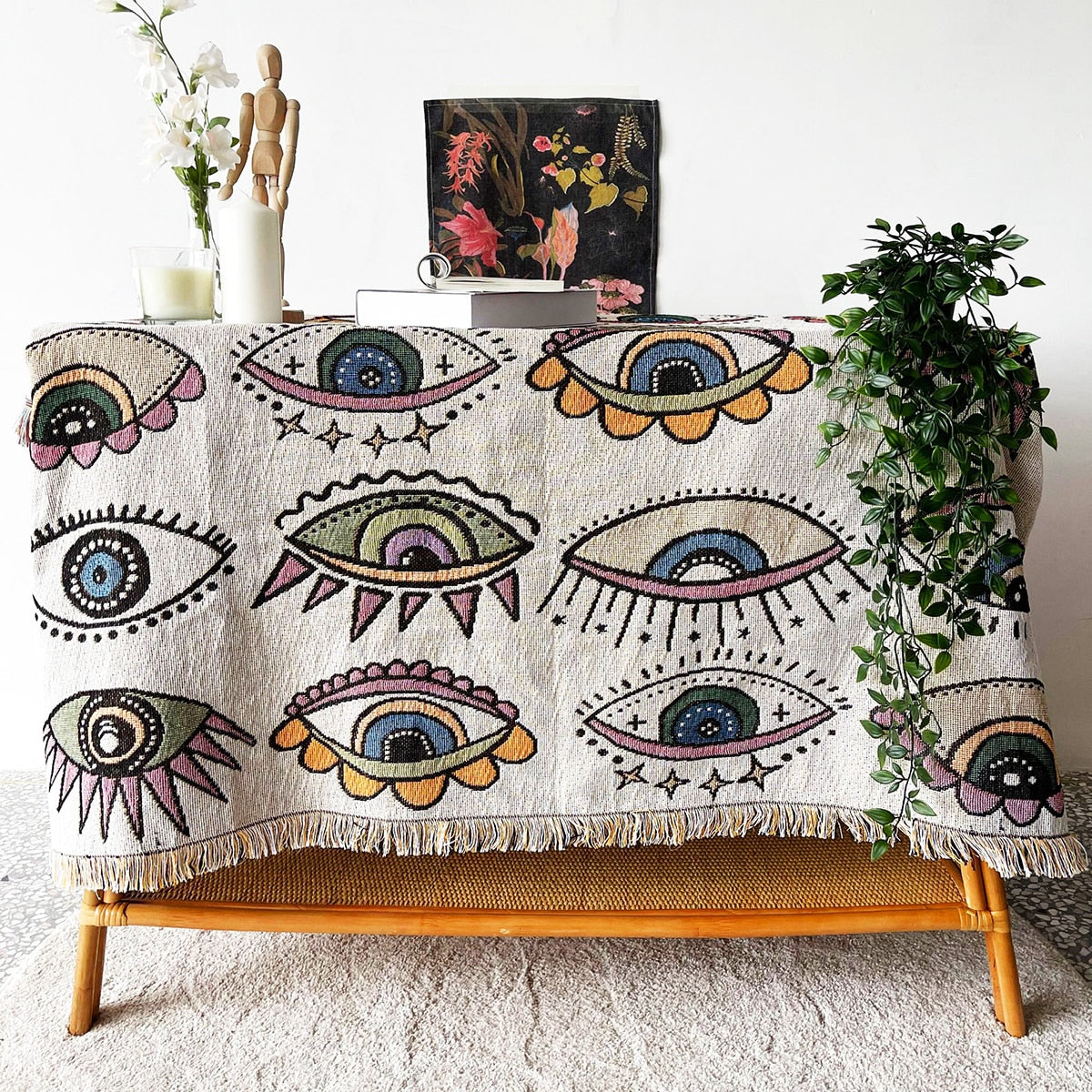 Evil Eye Beach Blanket Fashion Towel Camping Mat Picnic Rug Demon Eye Home sofa Throw Blanket Camp Tent Outdoor Deco - Korvel