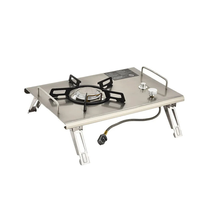 Camping Gas Stove Foldable IGT Gas Stove 4000W Stainless Steel Camping Table Stove Portable Outdoor Picnic Desktop Furnace - Korvel