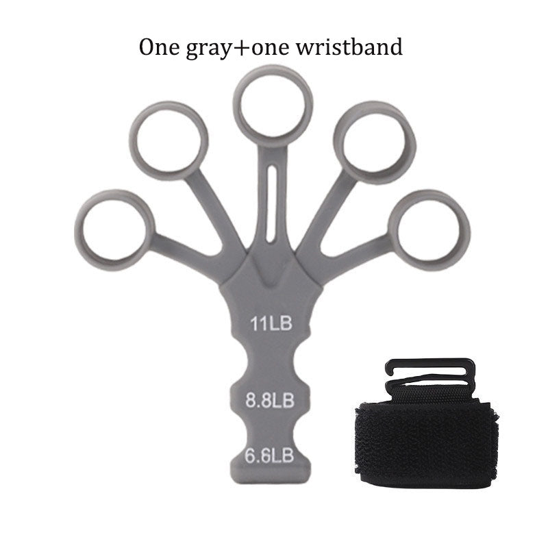 Silicone 5-finger finger trainer, wrist tension device, shooting corrector, basketball shooting training assistance grip strengt - Korvel