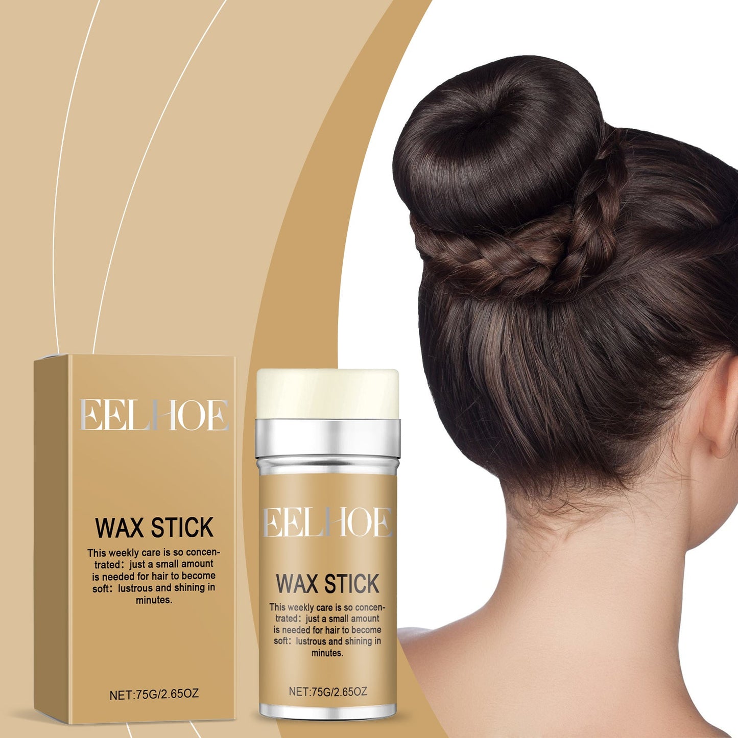 Hair Wax Wand, Hair Styling, Anti-Frizz, Hair Care Natural Shine Solid Styling Portable Hair Wax - Korvel