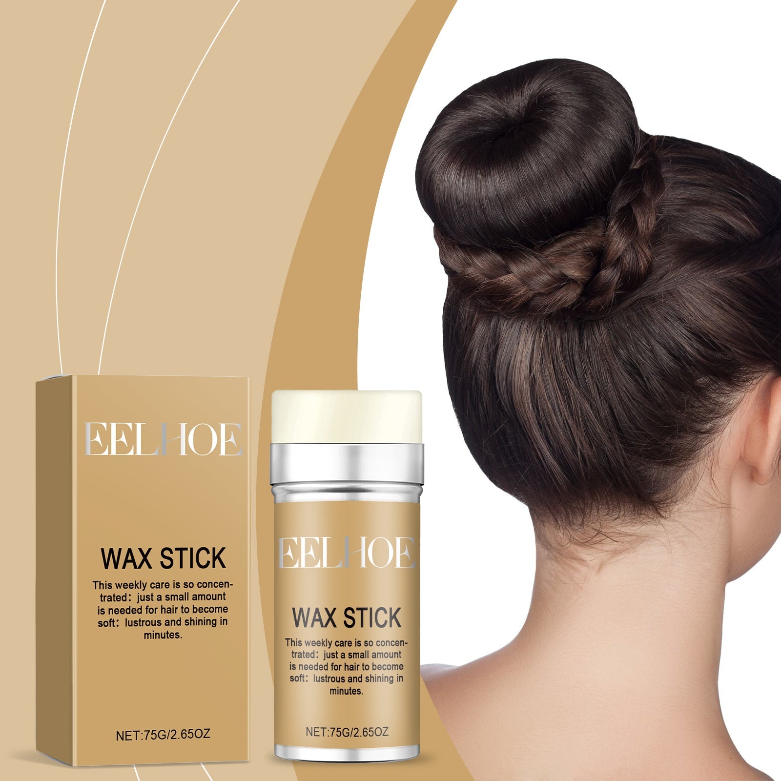 Hair Wax Wand, Hair Styling, Anti-Frizz, Hair Care Natural Shine Solid Styling Portable Hair Wax - Korvel