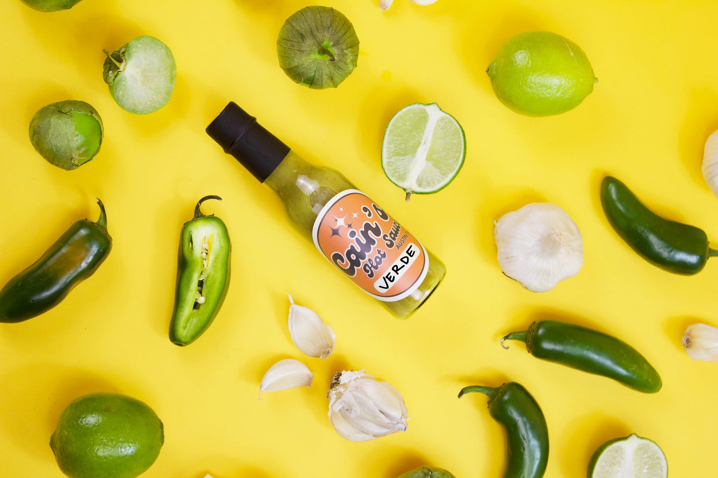 Cain’s Verde Hot Sauce – Jalapeño & Roasted Tomatillo Blend, 5 oz