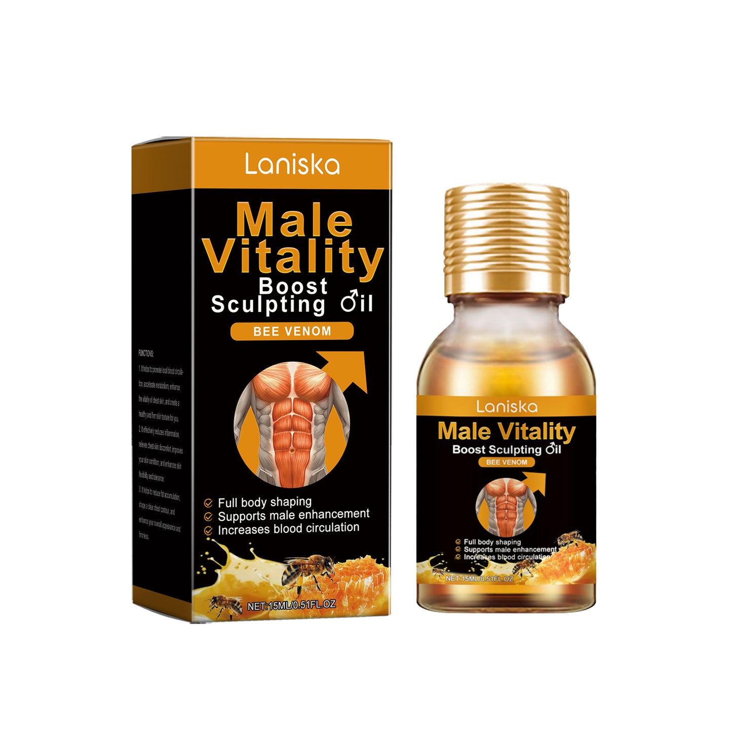 Men's Chest Care Oil for Skin Firmness and Contour