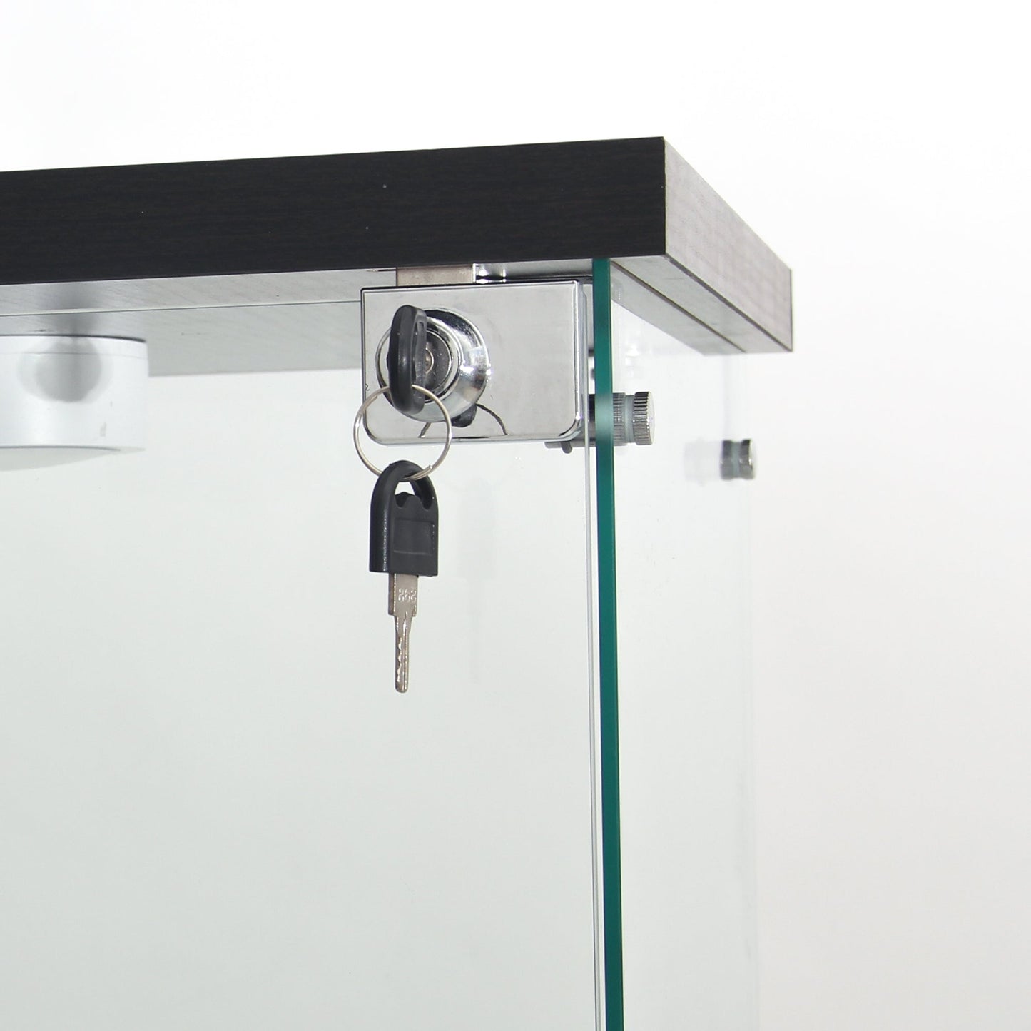 Cabinet d'affichage en verre LED élégant avec 4 étagères - Noir