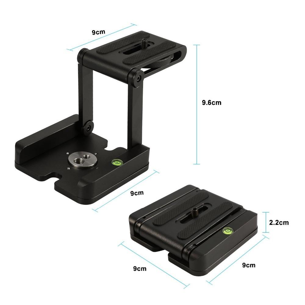 Tête de trépied Z Flex Tilt - Alliage d'aluminium avec plaque de libération rapide
